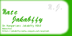 mate jakabffy business card