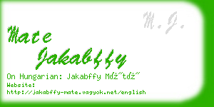 mate jakabffy business card